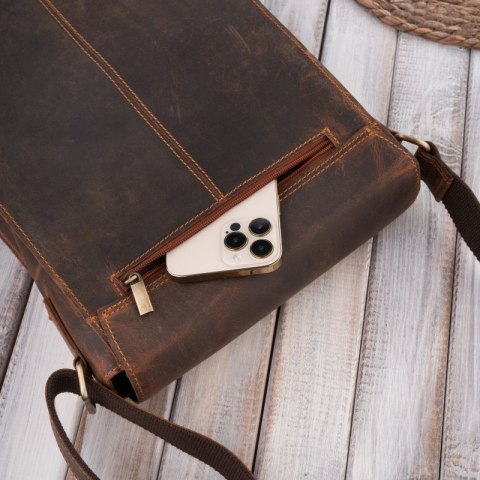 Torba męska na ramię skórzana vintage Paolo Peruzzi T-91-HBR Torba męska na ramię skórzana vintage Paolo Peruzzi T-91-HBR