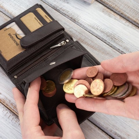 Portfel męski klasyczny ze skóry licowej Brodrene G-10-BR Portfel męski klasyczny ze skóry licowej Brodrene G-10-BR