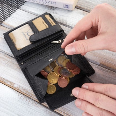 Portfel męski klasyczny ze skóry licowej brodrene G-10-BL Portfel męski klasyczny ze skóry licowej brodrene G-10-BL