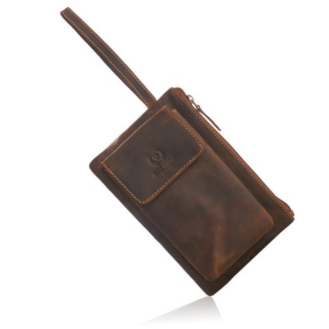 Saszetka męska skórzana do ręki vintage Paolo Peruzzi T-90-HBR Saszetka męska skórzana do ręki vintage Paolo Peruzzi T-90-HBR