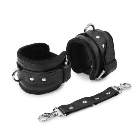 Skórzane kajdanki z welurem Handcuffs 34S01U Skórzane kajdanki z welurem Handcuffs 34S01U