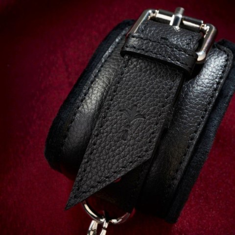Skórzane kajdanki z welurem Handcuffs 34S01U Skórzane kajdanki z welurem Handcuffs 34S01U