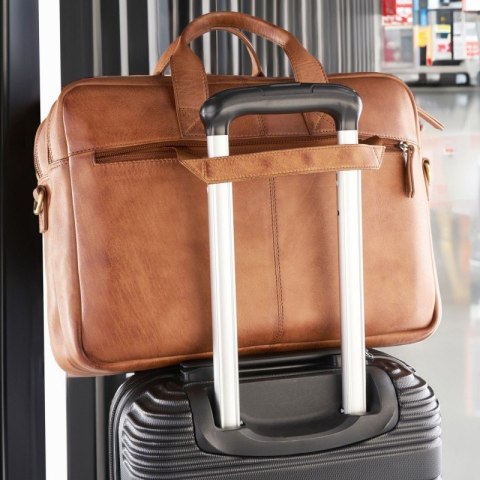 Torba na laptopa skórzana z uchwytem na walizkę Paolo Peruzzi AV-01-CG Torba na laptopa skórzana z uchwytem na walizkę Paolo Peruzzi AV-01-CG