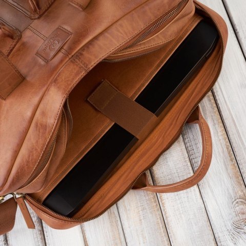 Torba na laptopa skórzana z uchwytem na walizkę Paolo Peruzzi AV-01-CG Torba na laptopa skórzana z uchwytem na walizkę Paolo Peruzzi AV-01-CG