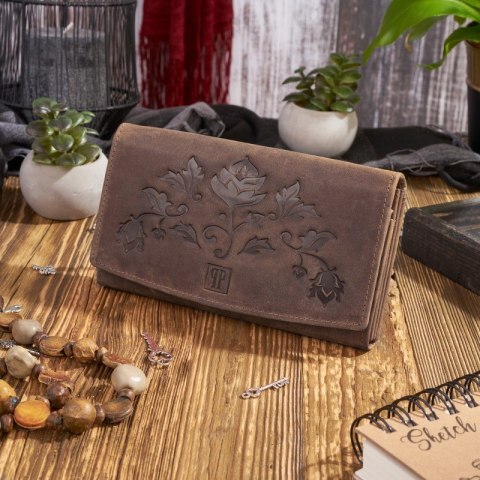 Zestaw prezentowy ZUP-36-BR portfel damski skórzany T-01 etui na klucze Zestaw prezentowy ZUP-36-BR portfel damski skórzany T-01 etui na klucze