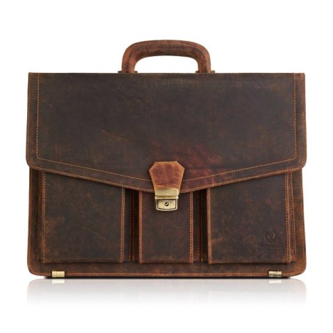 Aktówka męska skórzana vintage Paolo Peruzzi T-80-HBR Aktówka męska skórzana vintage Paolo Peruzzi T-80-HBR