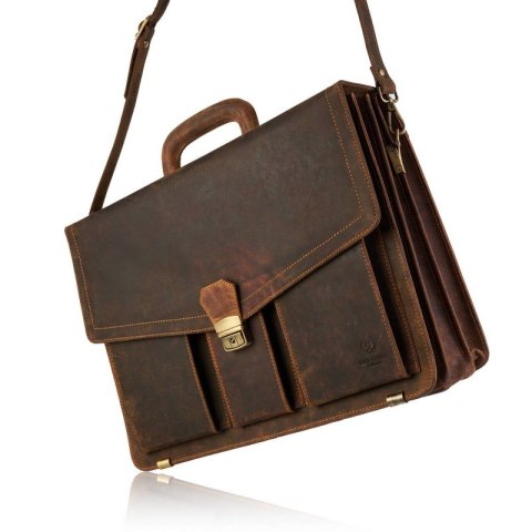 Aktówka męska skórzana vintage Paolo Peruzzi T-80-HBR Aktówka męska skórzana vintage Paolo Peruzzi T-80-HBR