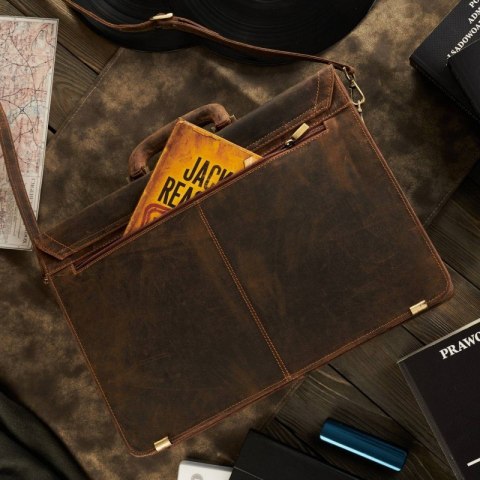 Aktówka męska skórzana vintage Paolo Peruzzi T-80-HBR Aktówka męska skórzana vintage Paolo Peruzzi T-80-HBR