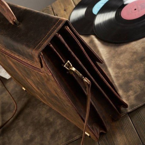 Aktówka męska skórzana vintage Paolo Peruzzi T-80-HBR Aktówka męska skórzana vintage Paolo Peruzzi T-80-HBR