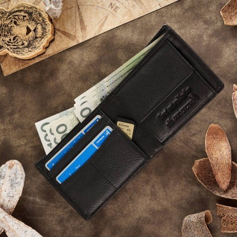 Czarny portfel męski skórzany RFID Paolo Peruzzi T-78-BL Czarny portfel męski skórzany RFID Paolo Peruzzi T-78-BL