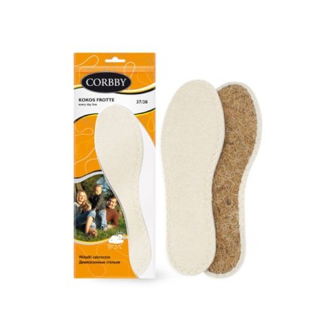 R. 35/36 - Antypotowe wkładki do butów Kokos Frotte Corbby R. 35/36 - Antypotowe wkładki do butów Kokos Frotte Corbby