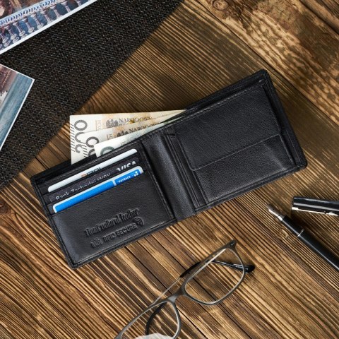 Czarny portfel męski skórzany Paolo Peruzzi RFID T-67-BL Czarny portfel męski skórzany Paolo Peruzzi RFID T-67-BL
