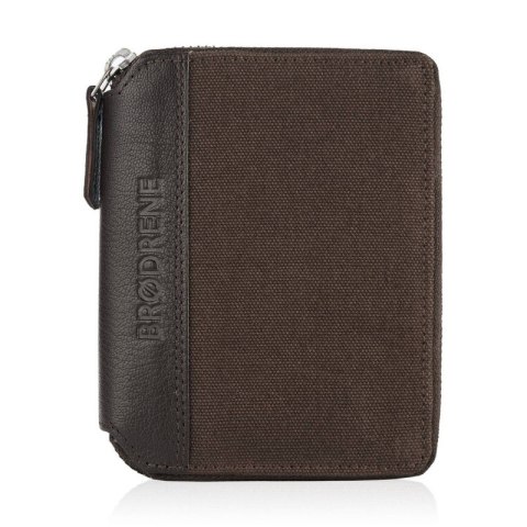 Portfel męski skórzany z ochroną RFID Brodrene G-05LC brązowy Portfel męski skórzany z ochroną RFID Brodrene G-05LC brązowy