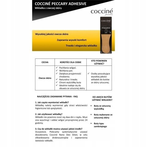 R.41-42 - Samoprzylepne cienkie wkładki do butów skórzane Coccine R.41-42 - Samoprzylepne cienkie wkładki do butów skórzane Coccine