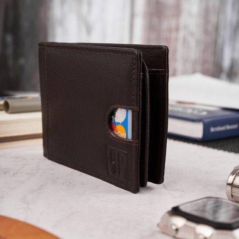 Klasyczny skórzany portfel męski RFID Paolo Peruzzi T-46-BR Klasyczny skórzany portfel męski RFID Paolo Peruzzi T-46-BR
