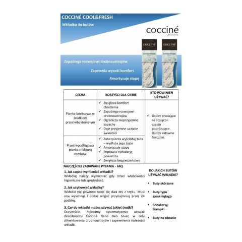 R.37 - Wkładki odświeżające do obuwia Actifresh Premium Coccine R.37 - Wkładki odświeżające do obuwia Actifresh Premium Coccine