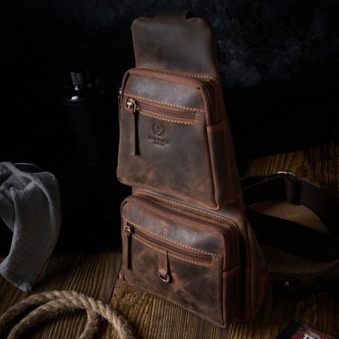 Skórzany młodzieżowy plecak vintage Paolo Peruzzi T-38-BR Skórzany młodzieżowy plecak vintage Paolo Peruzzi T-38-BR