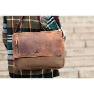 Brązowa torba studencka męska na ramię Paolo Peruzzi T-20-BR