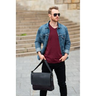 Czarna torba studencka męska na ramię Paolo Peruzzi T-20-BL