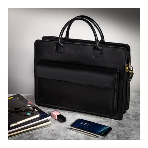 Elegancka skórzana aktówka damska Paolo Peruzzi N05-BL Elegancka skórzana aktówka damska Paolo Peruzzi N05-BL