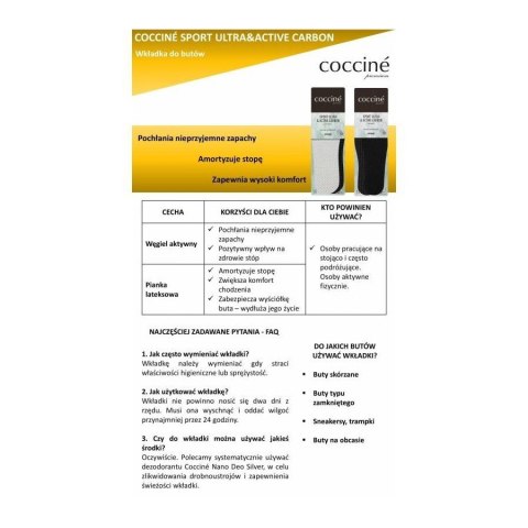 R 35-35 - Wkładki sport Ultra&Active Carbon Coccine R 35-35 - Wkładki sport Ultra&Active Carbon Coccine