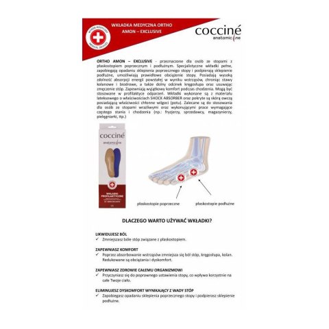R. 37-38 - Wkładki do butów medyczne Coccine Ortho Amon R. 37-38 - Wkładki do butów medyczne Coccine Ortho Amon