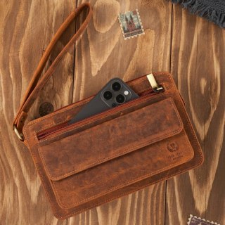 Skórzana saszetka męska vintage z organizerem Paolo Peruzzi T-26-HBR