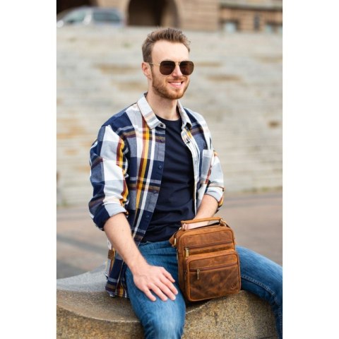 Vintage saszetka męska do ręki skórzana Paolo Peruzzi T-28-HBR Vintage saszetka męska do ręki skórzana Paolo Peruzzi T-28-HBR
