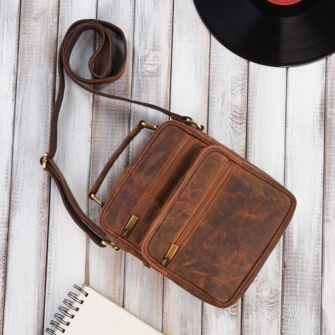Vintage saszetka męska do ręki skórzana Paolo Peruzzi T-28-HBR Vintage saszetka męska do ręki skórzana Paolo Peruzzi T-28-HBR