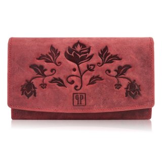 Portfel damski skórzany duży vintage Paolo Peruzzi T-01-RD