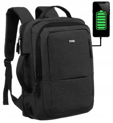 Plecak podróżny z miejscem na laptopa i portem USB - Peterson Plecak podróżny z miejscem na laptopa i portem USB - Peterson