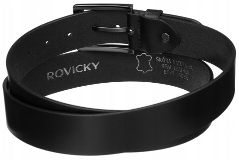 Skórzany pasek męski z klasyczną klamrą - Rovicky Skórzany pasek męski z klasyczną klamrą - Rovicky