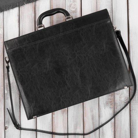 Aktówka męska skórzana do ręki i na ramię elegancka czarna Paolo Peruzzi S-43-BL Aktówka męska skórzana do ręki i na ramię elegancka czarna Paolo Peruzzi S-43-BL
