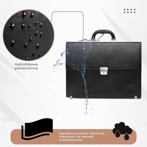 Aktówka męska skórzana do ręki i na ramię elegancka czarna Paolo Peruzzi S-43-BL Aktówka męska skórzana do ręki i na ramię elegancka czarna Paolo Peruzzi S-43-BL