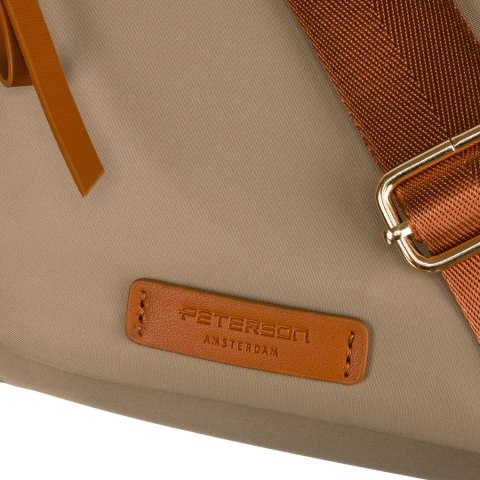 Miejska listonoszka damska z nylonu w odcieniach khaki i brązu - Peterson Miejska listonoszka damska z nylonu w odcieniach khaki i brązu - Peterson