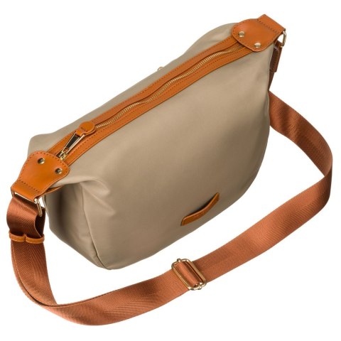 Listonoszka miejska w kolorach khaki i brązowym zawieszona na regulowanym pasku - Peterson Listonoszka miejska w kolorach khaki i brązowym zawieszona na regulowanym pasku - Peterson