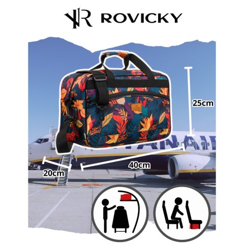 Wielokolorowa, lekka torba podróżna z wytrzymałego poliestru z portem USB - Rovicky Wielokolorowa, lekka torba podróżna z wytrzymałego poliestru z portem USB - Rovicky