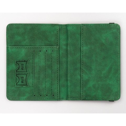 Etui na dokumenty/paszport wykonane ze skóry ekologicznej w zielonym kolorze - Peterson Etui na dokumenty/paszport wykonane ze skóry ekologicznej w zielonym kolorze - Peterson