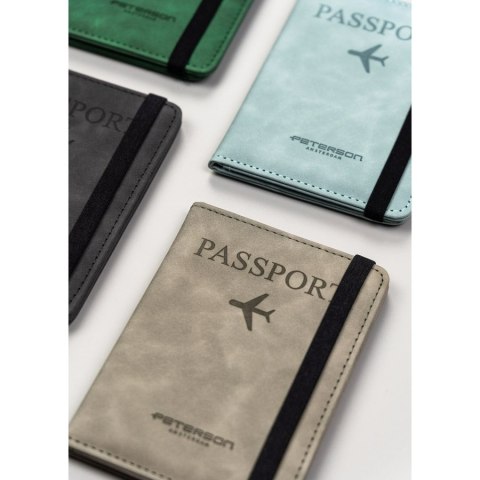 Etui na dokumenty/paszport wykonane ze skóry ekologicznej w zielonym kolorze - Peterson Etui na dokumenty/paszport wykonane ze skóry ekologicznej w zielonym kolorze - Peterson