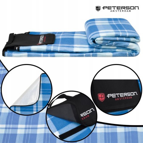 Materiałowy koc piknikowy z wodoodporną izolacją - Peterson Materiałowy koc piknikowy z wodoodporną izolacją - Peterson