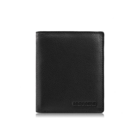 Portfel męski skórzany czarny etui na karty z ochroną RFID slim Brødrene G-102MN/BL Portfel męski skórzany czarny etui na karty z ochroną RFID slim Brødrene G-102MN/BL