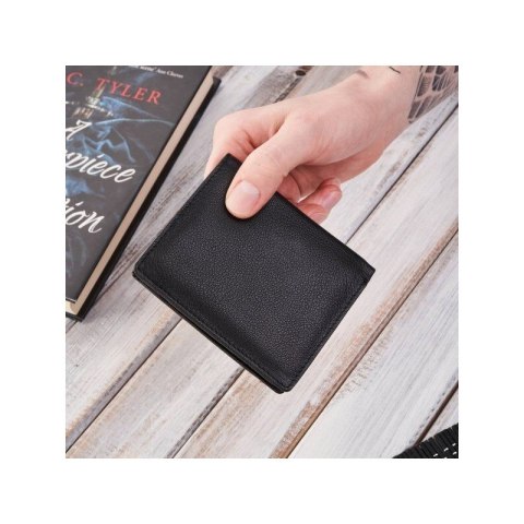 Portfel męski skórzany czarny etui na karty z ochroną RFID slim Brødrene G-102MN/BL Portfel męski skórzany czarny etui na karty z ochroną RFID slim Brødrene G-102MN/BL