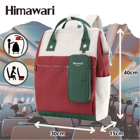 Wielofunkcyjny plecak na laptopa bordowo-zielony - Himawari Wielofunkcyjny plecak na laptopa bordowo-zielony - Himawari