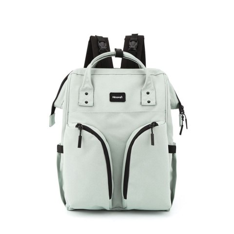 Miętowy plecak typu mommy bag z termicznymi kieszeniami - Himawari Miętowy plecak typu mommy bag z termicznymi kieszeniami - Himawari