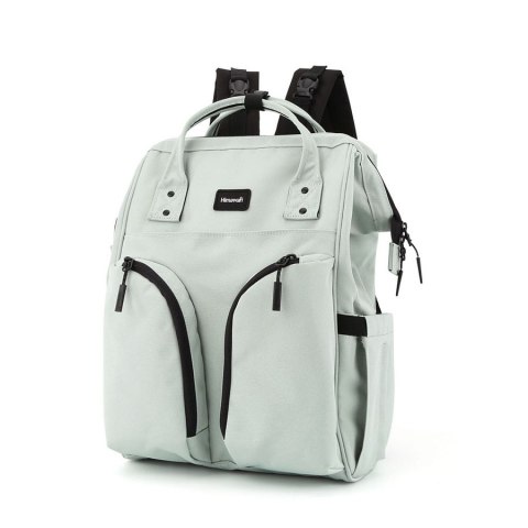 Miętowy plecak typu mommy bag z termicznymi kieszeniami - Himawari Miętowy plecak typu mommy bag z termicznymi kieszeniami - Himawari