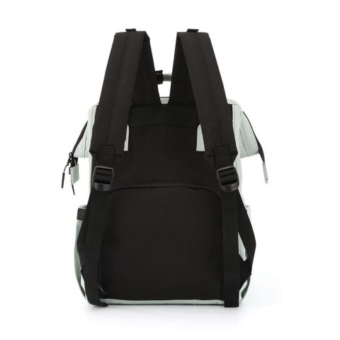 Miętowy plecak typu mommy bag z termicznymi kieszeniami - Himawari Miętowy plecak typu mommy bag z termicznymi kieszeniami - Himawari
