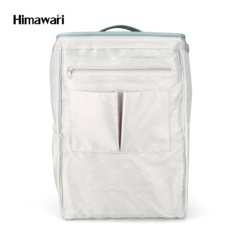 Pojemny plecak na laptopa w kolorze ecru i miętowym z portem USB - Himawari Pojemny plecak na laptopa w kolorze ecru i miętowym z portem USB - Himawari