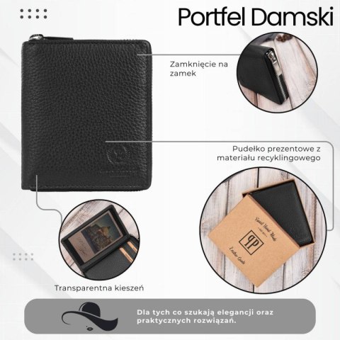 Portfel damski klasyczny skórzany czarny RFID Paolo Peruzzi T-139-BL Portfel damski klasyczny skórzany czarny RFID Paolo Peruzzi T-139-BL