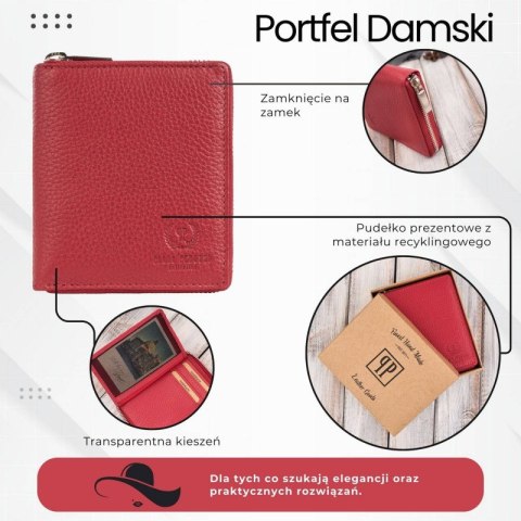 Portfel damski skórzany głęboka czerwień RFID Paolo Peruzzi T-139-RD Portfel damski skórzany głęboka czerwień RFID Paolo Peruzzi T-139-RD