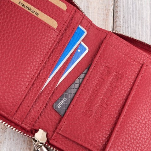 Portfel damski skórzany głęboka czerwień RFID Paolo Peruzzi T-139-RD Portfel damski skórzany głęboka czerwień RFID Paolo Peruzzi T-139-RD
